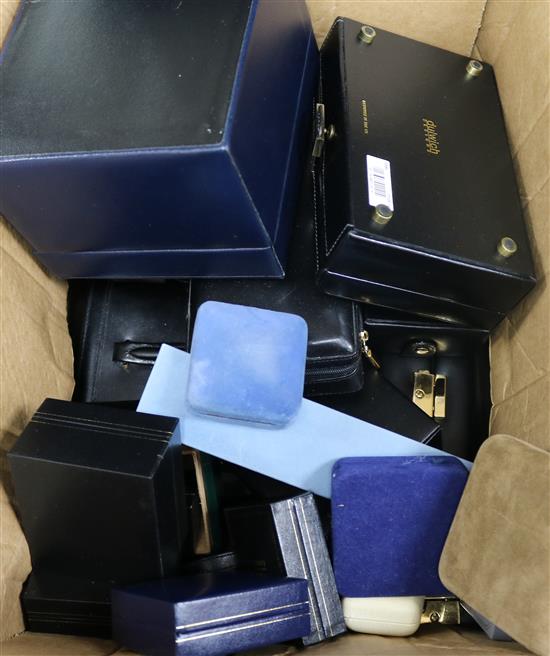 A quantity of leather jewellery boxes and assorted others.